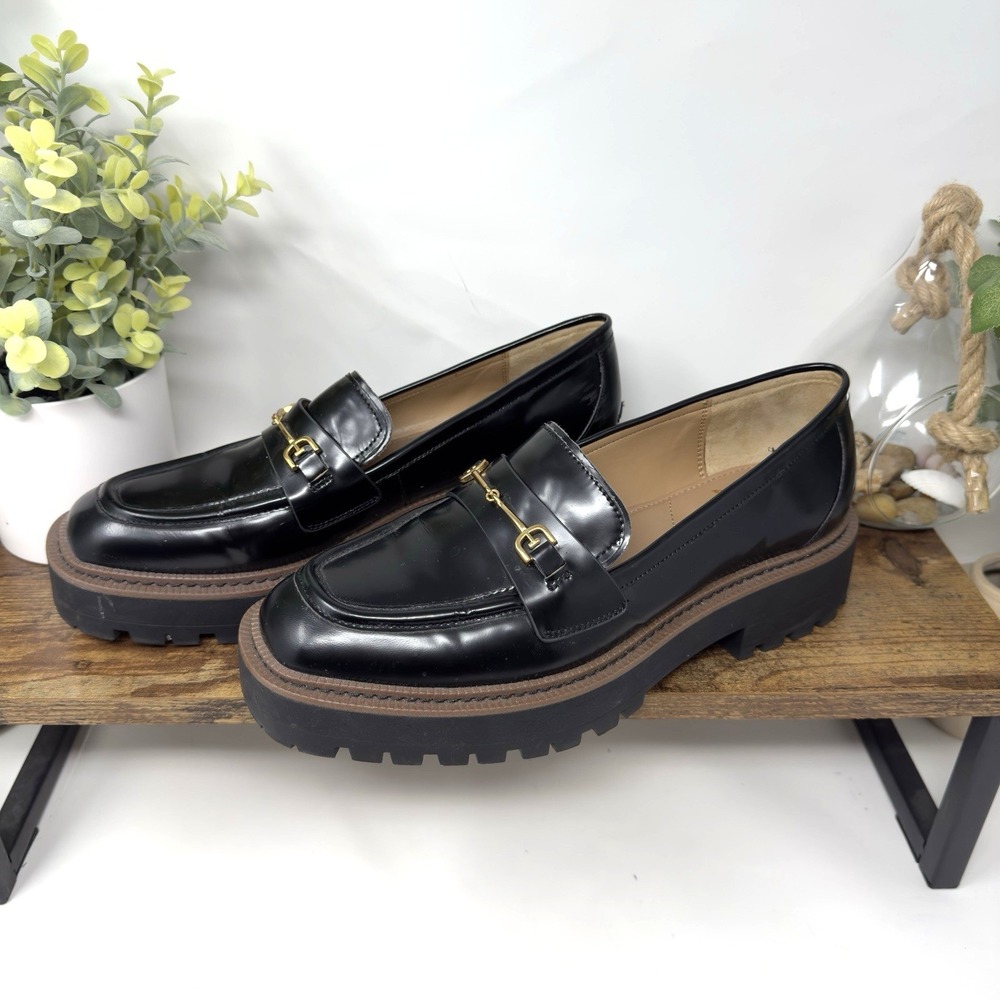 Sam Edelman Laurs Women's Size 10M Loafers Black Leather Career Casual Shoes